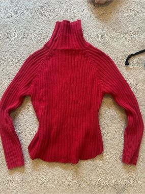 Vintage GAP Red Ribbed Turtleneck Sweater